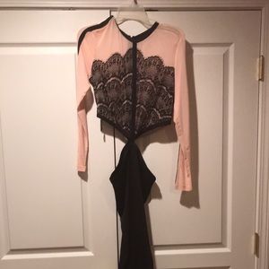 Misguided lace cutout jumpsuit